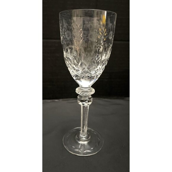 Rogaska Queen Blown Etched Crystal Wine Glass 7 3/4” Marked France ‘90 - Picture 1 of 7